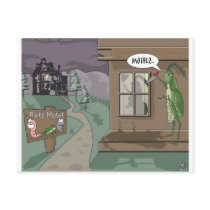Baits Motel Funny Fishing Cartoon Gifts & Tees postcards by beardiethor123 Baits Motel Funny Fishing Cartoon Gifts & Tees postcards