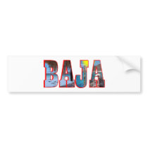 Baja postcard bumper sticker