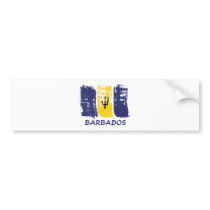 Bajan Flag brush design Bumper Stickers