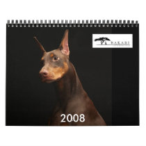 Bakari Dobermans 2008 Wall Calendar