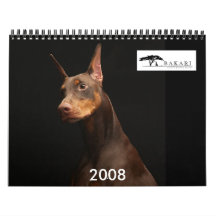 Bakari Dobermans 2008 Wall Calendar
