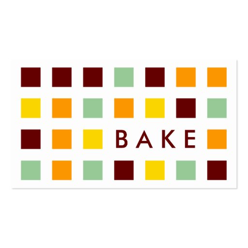 BAKE (mod squares) Business Card Templates (front side)