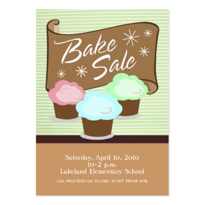 Bake Sale Event Card Business Cards by noteworthy