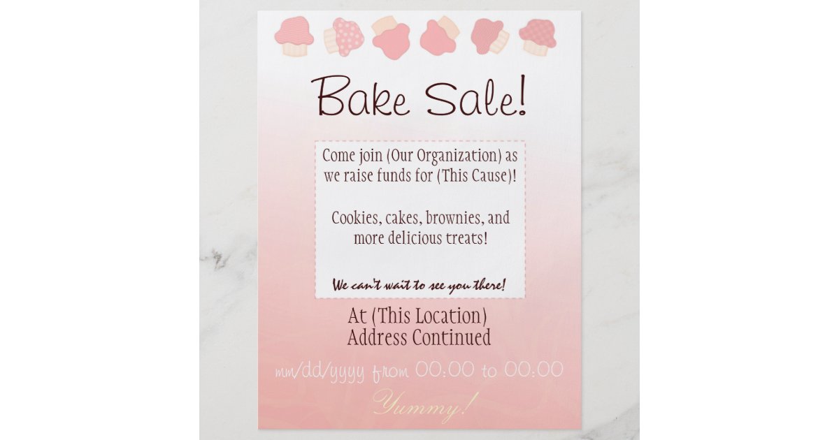 cupcake sale flyer