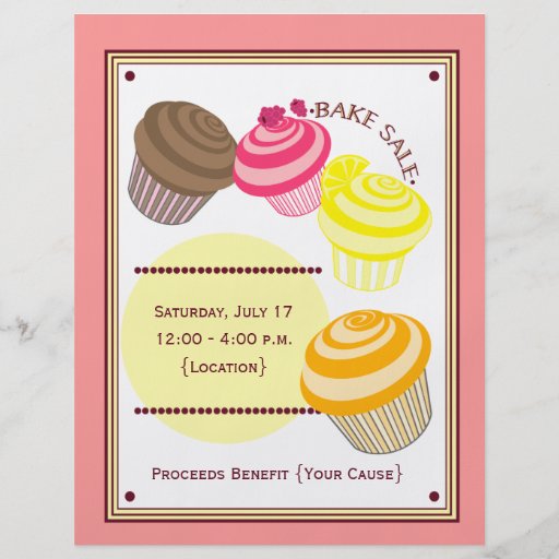 Bake Sale Flyer Cupcakes Zazzle