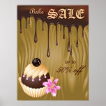 Bake Sale Poster Chocolate Cupcake Caramel