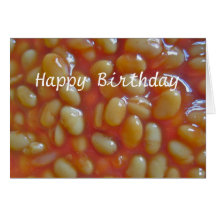 Baked Beans Happy Birthday Card