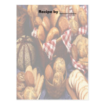 Baked Breads Recipe Blank Card Post Card