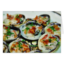 Baked Clams With Champagne Sauce And Pancetta cards by lifesphere Baked Clams With Champagne Sauce And Pancetta cards