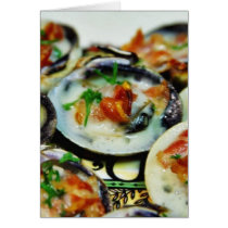 Baked Clams With Champagne Sauce And Pancetta cards by lifesphere Baked Clams With Champagne Sauce And Pancetta cards