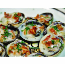 Baked Clams With Champagne Sauce And Pancetta photo sculptures
