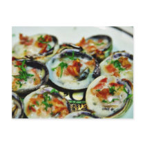 Baked Clams With Champagne Sauce And Pancetta postcards by lifesphere Baked Clams With Champagne Sauce And Pancetta postcards