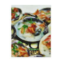 Baked Clams With Champagne Sauce And Pancetta postcards by lifesphere Baked Clams With Champagne Sauce And Pancetta postcards