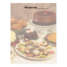 Baked Goods Recipe Blank Card Post Card