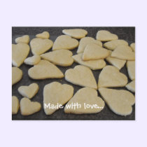 Baked Heart Shaped Cookies postcards