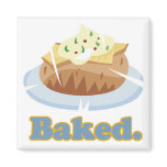 BAKED text baked potato Fridge Magnets