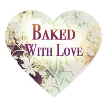 Baked With Love heart stickers (naturals) stickers