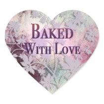 Baked With Love heart stickers (pinks) stickers