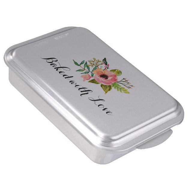 Baked with Love Stylish Watercolor Floral Cake Pan-3