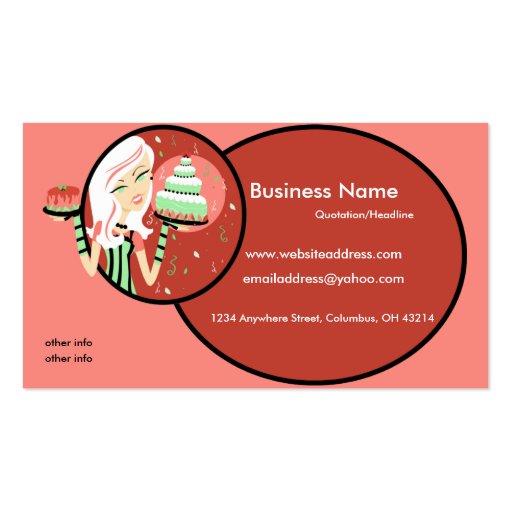 Baker/Bakery/Pastry Chef 2 Business Cards