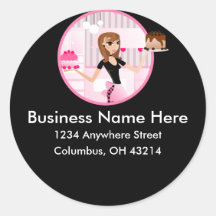 Baker/Bakery/Pastry Chef Return Address Labels Round Sticker