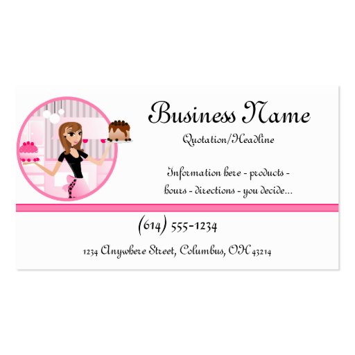 Baker/Bakery/Pastry Cupcake Chef 2 Business Cards (front side)