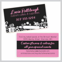 Baker baking pastry chef utensils black business c business card