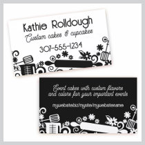 Baker baking pastry chef utensils white business c business cards