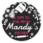 Baker baking utensils black white bakery sticker