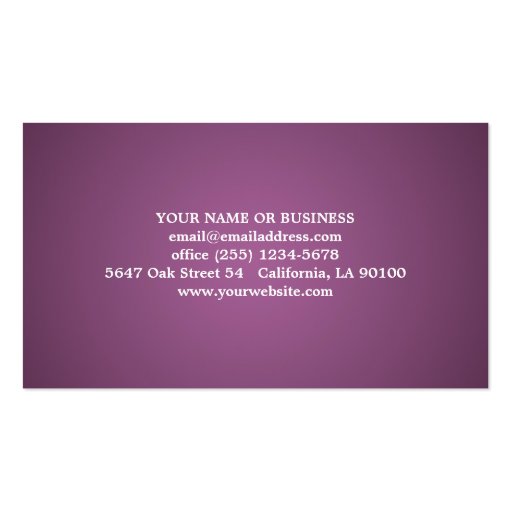 Baker Business Card Brunette Style (back side)