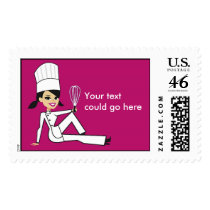Baker Chef Postage Stamp Art