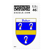Baker Coat of Arms/Family Crest postage by NameGame Baker Coat of Arms/Family Crest postage
