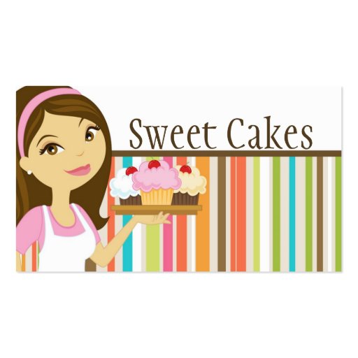 Baker Cup Cakes Bakery Sweet Treats Business Card (front side)
