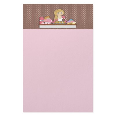 Baker Cupcakes Note Paper Stationery Design by StarStock