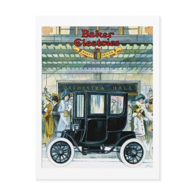 Baker Electric Cars - Vintage Ad Postcard by scenesfromthepast