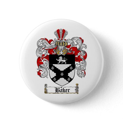 BAKER FAMILY CREST -  BAKER COAT OF ARMS PINBACK BUTTONS by heraldics