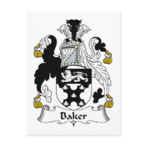 Baker Family Crest postcards