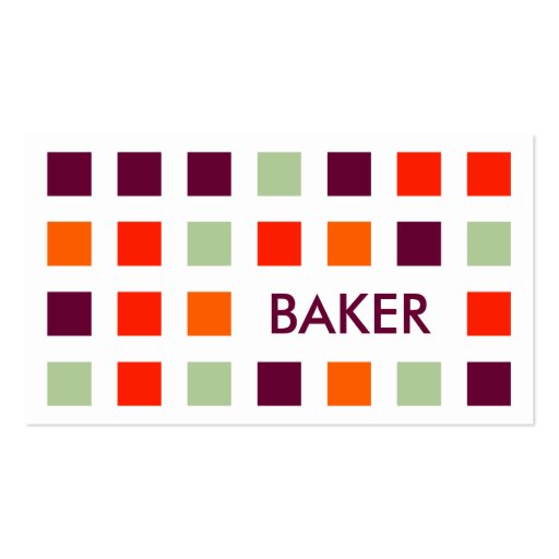 BAKER (mod squares) Business Card Templates (front side)