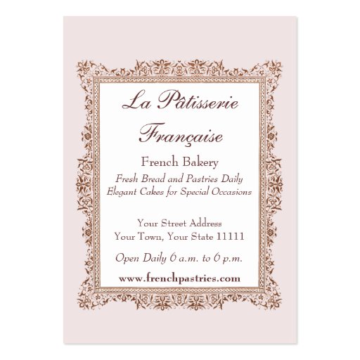 Baker, Pastry Chef's Vintage Style Business Card (back side)
