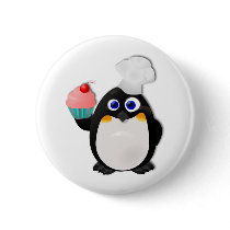 Baker Penguin with Cupcake II Pin