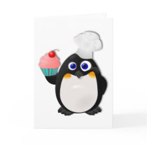 Baker Penguin with Cupcake II Card