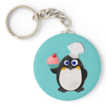 Baker Penguin with Cupcake II Key Chain