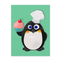 Baker Penguin with Cupcake II Post Cards