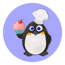 Baker Penguin with Cupcake II Stickers