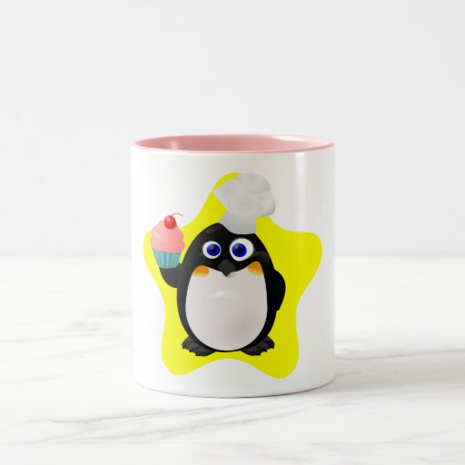 Pink Two-Tone Penguin Baker Mug