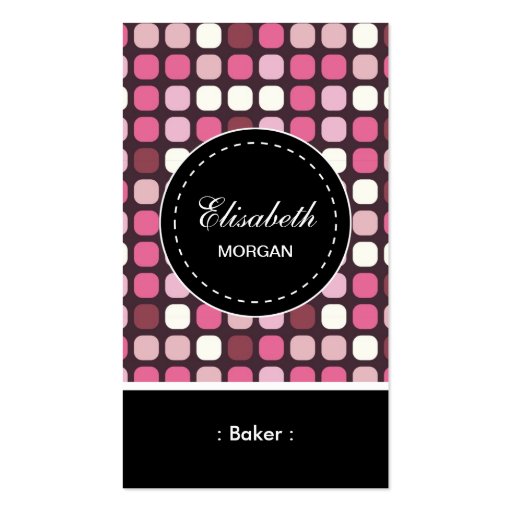 Baker- Pink Polka Pattern Business Cards