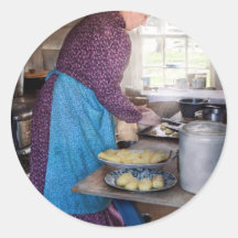 Baker - Preparing Dinner Round Stickers