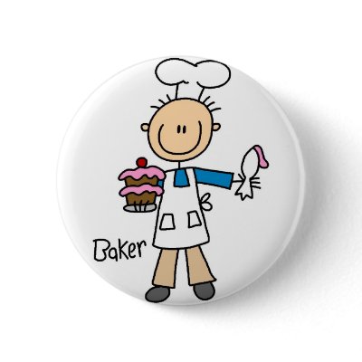 Baker Stick Figure Button by stick_figures