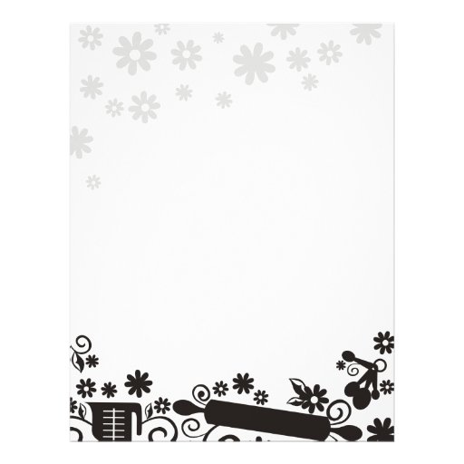 baker utensils black marketing flier customized letterhead