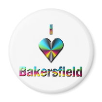 Bakersfield -- Blue Green & Burgundy Magnet